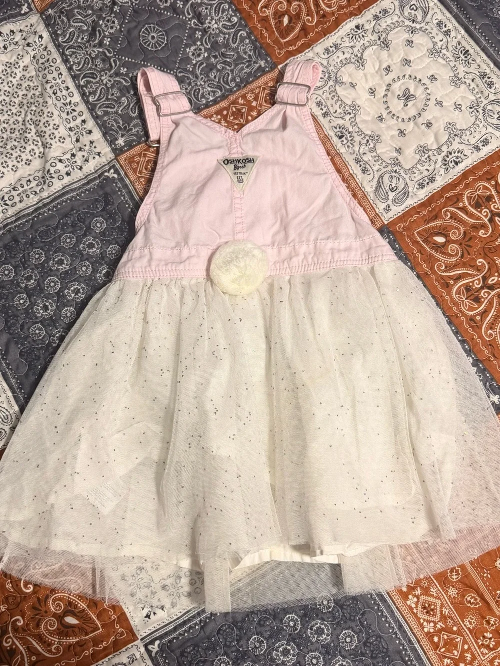 Osh Kosh B’Gosh Toddler Girls Size 4T Jumper Overall Bunny Dress